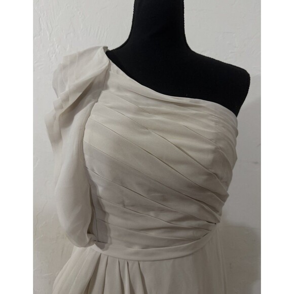 Chic Azazie Sharon ALine One Shoulder Chiffon Frost Gown Size A4 formal Wedding - Picture 3 of 9